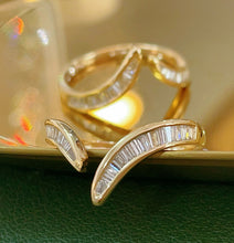 Load image into Gallery viewer, LUOWEND 18K Yellow Gold Natural Diamond Ring for Women