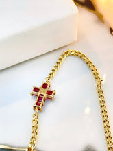 Load image into Gallery viewer, LUOWEND 18K Yellow Gold Natural Ruby Bracelet for Women