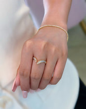 Load image into Gallery viewer, LUOWEND 18K Yellow Gold Natural Diamond Ring for Women