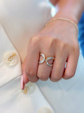 Load image into Gallery viewer, LUOWEND 18K Yellow Gold Natural Diamond Ring for Women