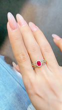 Load image into Gallery viewer, LUOWEND 18K Yellow Gold Real Natural Ruby Ring for Women