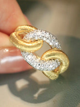 Load image into Gallery viewer, LUOWEND 18K Yellow Gold Fine Jewelry Real Natural Diamond Ring for Women