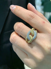 Load image into Gallery viewer, LUOWEND 18K Yellow Gold Fine Jewelry Real Natural Diamond Ring for Women