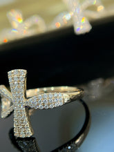 Load image into Gallery viewer, LUOWEND 18K Yellow Gold Natural Diamond Ring for Women