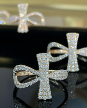 Load image into Gallery viewer, LUOWEND 18K Yellow Gold Natural Diamond Ring for Women