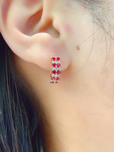 Load image into Gallery viewer, LUOWEND 18K Yellow Gold Fine Jewelry Natural Ruby Earrings for Women