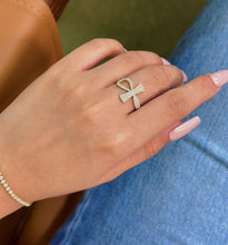 Load image into Gallery viewer, LUOWEND 18K Yellow Gold Natural Diamond Ring for Women