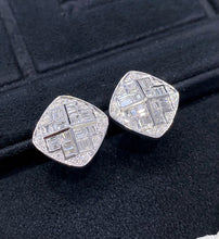 Load image into Gallery viewer, LUOWEND 18K White Gold Natural Diamond Earrings for Women