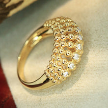 Load image into Gallery viewer, LUOWEND 18K Yellow Gold Fine Jewelry Real Natural Diamond Ring for Women