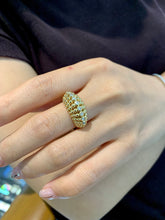 Load image into Gallery viewer, LUOWEND 18K Yellow Gold Fine Jewelry Real Natural Diamond Ring for Women