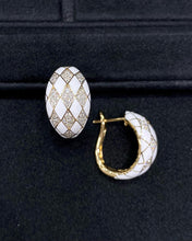 Load image into Gallery viewer, LUOWEND 18K Yellow Gold Natural Diamond Hoop Earrings for Women