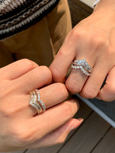 Load image into Gallery viewer, LUOWEND 18K White/Yellow Gold Real Natural Diamond Ring for Women