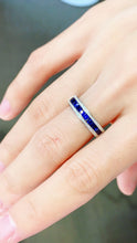 Load image into Gallery viewer, LUOWEND 18K White Gold Real Natural Sapphire Ring for Women