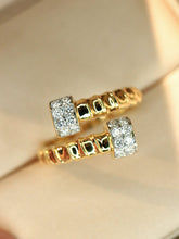 Load image into Gallery viewer, LUOWEND 18K Yellow Gold Fine Jewelry Real Natural Diamond Ring for Women
