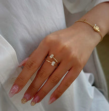 Load image into Gallery viewer, LUOWEND 18K Yellow Gold Natural Diamond Ring for Women