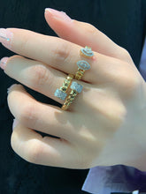 Load image into Gallery viewer, LUOWEND 18K Yellow Gold Fine Jewelry Real Natural Diamond Ring for Women