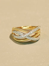 Load image into Gallery viewer, LUOWEND 18K Yellow Gold Fine Jewelry Real Natural Diamond Ring for Women