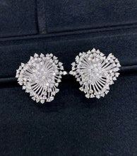 Load image into Gallery viewer, LUOWEND 18K White Gold Natural Diamond Earrings for Women