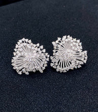 Load image into Gallery viewer, LUOWEND 18K White Gold Natural Diamond Earrings for Women