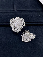 Load image into Gallery viewer, LUOWEND 18K White Gold Natural Diamond Earrings for Women