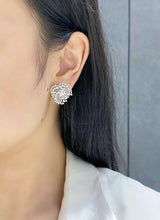 Load image into Gallery viewer, LUOWEND 18K White Gold Natural Diamond Earrings for Women