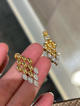 Load image into Gallery viewer, LUOWEND 18K Yellow Gold Natural Diamond Drop Earrings for Women