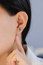 Load image into Gallery viewer, LUOWEND 18K Yellow Gold Real Natural Emerald and Diamond Gemstone Earrings for Women