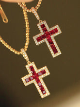 Load image into Gallery viewer, LUOWEND 18K Yellow Gold Fine Jewelry Real Natural Ruby Pendant for Women