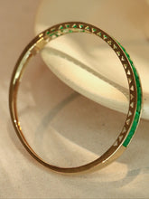 Load image into Gallery viewer, LUOWEND 18K Yellow Gold Natural Emerald Bangle for Women