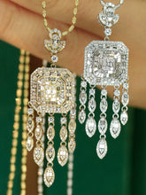 Load image into Gallery viewer, LUOWEND 18K White/Yellow Gold Fine Jewelry Real Natural Diamond Pendant for Women
