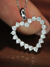 Load image into Gallery viewer, LUOWEND 18K White Gold Fine Jewelry Real Natural Diamond Necklace for Women