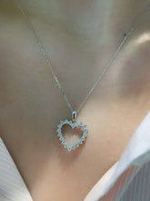 Load image into Gallery viewer, LUOWEND 18K White Gold Fine Jewelry Real Natural Diamond Necklace for Women