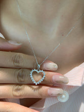 Load image into Gallery viewer, LUOWEND 18K White Gold Fine Jewelry Real Natural Diamond Necklace for Women