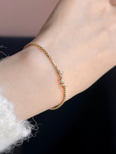 Load image into Gallery viewer, LUOWEND 18K Yellow Gold Natural Diamond Bracelet for Women