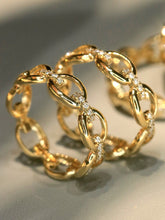 Load image into Gallery viewer, LUOWEND 18K Yellow Gold Natural Diamond Ring for Women
