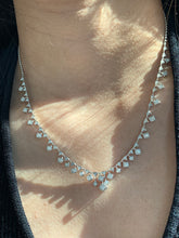 Load image into Gallery viewer, LUOWEND 18K White Gold Fine Jewelry Real Natural Diamond Necklace for Women