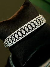 Load image into Gallery viewer, LUOWEND 18K White Gold Real Natural Diamond Bangle for Women