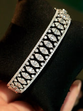 Load image into Gallery viewer, LUOWEND 18K White Gold Real Natural Diamond Bangle for Women