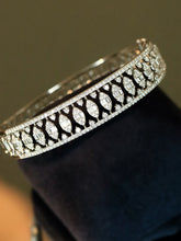 Load image into Gallery viewer, LUOWEND 18K White Gold Real Natural Diamond Bangle for Women
