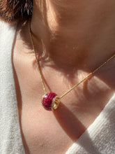 Load image into Gallery viewer, LUOWEND 18K Yellow Gold Natural Ruby Pendant for Women