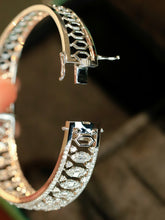 Load image into Gallery viewer, LUOWEND 18K White Gold Real Natural Diamond Bangle for Women