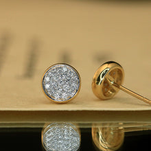 Load image into Gallery viewer, LUOWEND 18K Yellow Gold Natural Diamond Earrings for Women