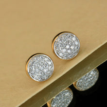 Load image into Gallery viewer, LUOWEND 18K Yellow Gold Natural Diamond Earrings for Women