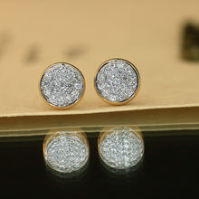 Load image into Gallery viewer, LUOWEND 18K Yellow Gold Natural Diamond Earrings for Women