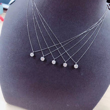 Load image into Gallery viewer, LUOWEND Platinum Necklace Real Natural Diamond Necklace for Women