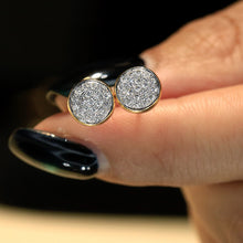 Load image into Gallery viewer, LUOWEND 18K Yellow Gold Natural Diamond Earrings for Women