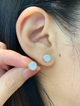 Load image into Gallery viewer, LUOWEND 18K Yellow Gold Natural Diamond Earrings for Women