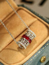Load image into Gallery viewer, LUOWEND 18K White Gold Natural Ruby Pendant Necklace for Women