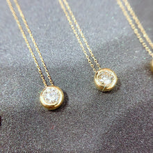 Load image into Gallery viewer, LUOWEND Yellow Gold Real Natural Diamond Pendant Necklace for Women