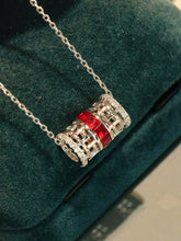 Load image into Gallery viewer, LUOWEND 18K White Gold Natural Ruby Pendant Necklace for Women